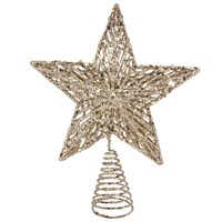Gisela Graham Christmas Gold Sparkling Tree Top Star Tree Topper (30387)