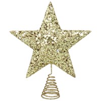 Gisela Graham Christmas Gold Star Confetti Tree Top Star Tree Topper (39222)