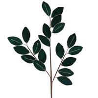 Gisela Graham Christmas Green Velvet Leaf Spray (60545)
