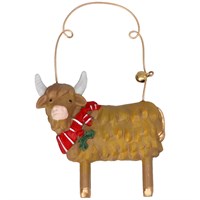 Gisela Graham Christmas Highland Cow Hanging Tree Decoration (11308)