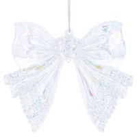 Gisela Graham Christmas Iridescent Acrylic Bow Hanging Tree Decoration (10786)