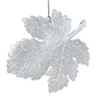Gisela Graham Christmas Iridescent Glitter Acrylic Leaf Hanging Tree Decoration (11577)