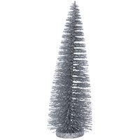 Gisela Graham Christmas Large Silver Brush Tree Orn Table Decoration (36349)