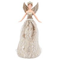 Gisela Graham Christmas Lux Gold Lace Fairy Tree Topper (35499)