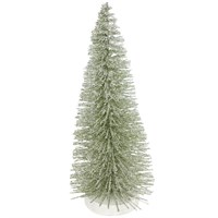 Gisela Graham Christmas Brush Tree Medium Green Sparkling Table Decoration (32183)