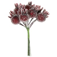 Gisela Graham Christmas Red Frosted Rosehip Artificial Floral Pick - 10cm (40211)