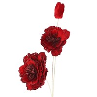 Gisela Graham Christmas Red Velvet Dahlia Stem (61684)