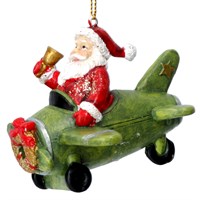 Gisela Graham Christmas Santa in Plane Hanging Tree Decoration (17311)