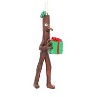 Gisela Graham Christmas Stick Man & Present Hanging Christmas Tree Decoration (10540)