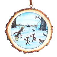 Gisela Graham Christmas Stick Man Family Wood Log Hanging Christmas Tree Decoration (10545)