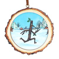 Gisela Graham Christmas Stick Man Wood Log Hanging Christmas Tree Decoration (10545)