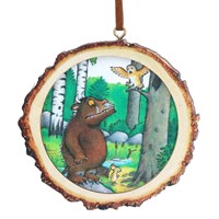 Gisela Graham Christmas The Gruffalo & Owl Wood Log Hanging Christmas Tree Decoration (10546)