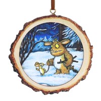 Gisela Graham Christmas The Gruffalo's Child & Mouse Wood Log Hanging Christmas Tree Decoration (10544)