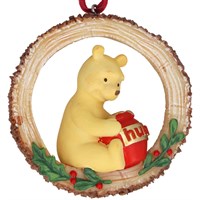 Gisela Graham Christmas Winnie-The-Pooh with Honey Pot Log Hanging Tree Decoration (11973)