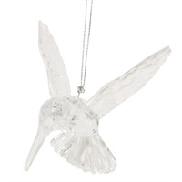 Gisela Graham Christmas Clear Acrylic Humming Bird Hanging Tree Decoration (12585)