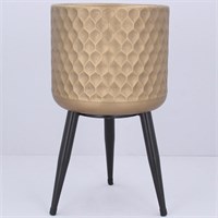 Gisela Graham Gold Dimple Metal Pot with Legs - Medium (34638)