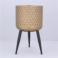 Gisela Graham Gold Dimple Metal Pot with Legs - Small (34633)