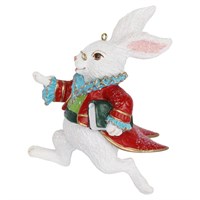 Gisela Graham Christmas Alice In Wonderland White Rabbit Hanging Christmas Tree Decoration (11843)