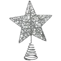 Gisela Graham Christmas Silver Wire & Mesh Tree Top Star Tree Topper (38928)