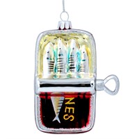 Gisela Graham Christmas Tin of Sardines Glass Christmas Tree Decoration (01689)