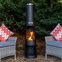 Glendale Black Tower Outdoor Garden Chimenea