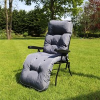 Glendale Light Grey Deluxe Outdoor Garden Relaxer Chair (LONG08)