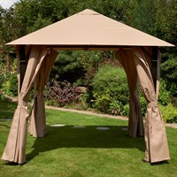 Glendale Venice Heavy Duty Square Gazebo 2.5m x 2.5m Mocha (GL1365)