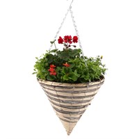 Hanging Seasonal Bedding Designer Wicker Cone 14 Inches - Summer