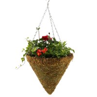 Hanging Seasonal Bedding Feather Moss Cone 14 Inches - Summer Design 2