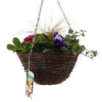 Hanging Seasonal Bedding Wicker Basket 12 inches - Spring