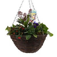 Hanging Seasonal Bedding Wicker Basket 14 inches - Spring