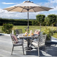 Hartman Avebury Crimini 4 Seat Round Outdoor Garden Furniture Dining Set