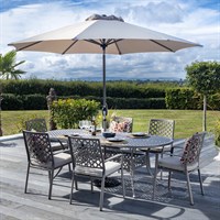 Hartman Avebury Crimini 6 Seat Oval Outdoor Garden Furniture Dining Set