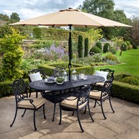 Hartman Capri Amber & Bronze 6 Seat Oval Dining Outdoor Garden Furniture Set