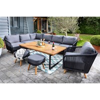 Hartman Eden Rectangular Casual Corner Outdoor Garden Furniture Set in Raven