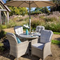 Hartman Eton 4 Seat Round Outdoor Garden Furniture Dining Set