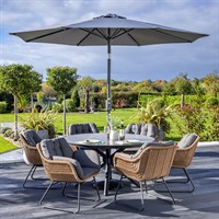 Hartman Rayo 6 Seat Round Outdoor Garden Furniture Dining Set