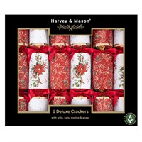 Harvey & Mason Deluxe Poinsettia Christmas Cracker - Pack of 6 (XM7006)