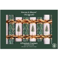 Harvey & Mason Premium Green Tree Christmas Cracker - Pack of 8 (XM7016)