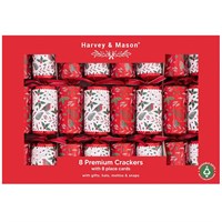 Harvey & Mason Premium Red Robin Christmas Cracker - Pack of 8 (XM7015)