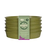 Haxnicks 5 Inch (13cm) Bamboo Biodegradable Saucer (5 Pack) Sage Green (Pot120101)