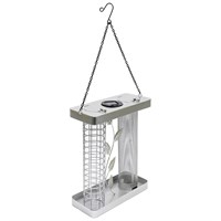 Henry Bell Solar Twin Silver Light Up LED Wild Bird Feeder (H040114)