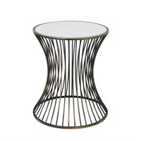 Hill Interiors Concaved Mirrored Side Table (22486) - Direct Dispatch