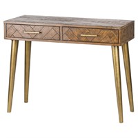 Hill Interiors Havana Gold 2 Drawer Console Table (20457) - Direct Dispatch