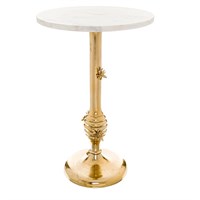Hill Interiors Honey Bee Side Table With Marble Top (22240) - Direct Dispatch