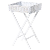 Hill Interiors Large White Wash Wicker Basket Butler Tray (21316) - Direct Dispatch