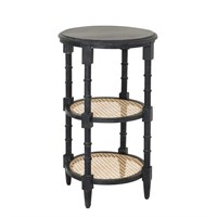 Hill Interiors Raffles Black Tall Round Side Table (22658) - Direct Dispatch