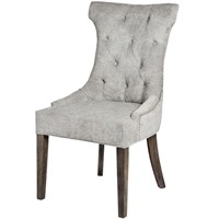 Hill Interiors Silver High Wing Ring Backed Dining Chair (18333) - Direct Dispatch
