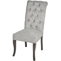Hill Interiors Silver Roll Top Dining Chair With Ring Pull (18331) - Direct Dispatch