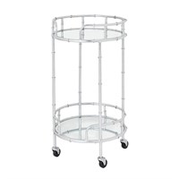 Hill Interiors Silver Round Drinks Trolley (22481) - Direct Dispatch